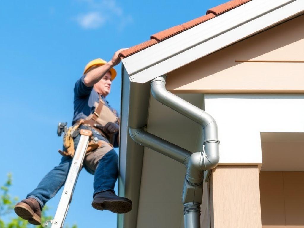 Gutter and downpipe renewal on a house
